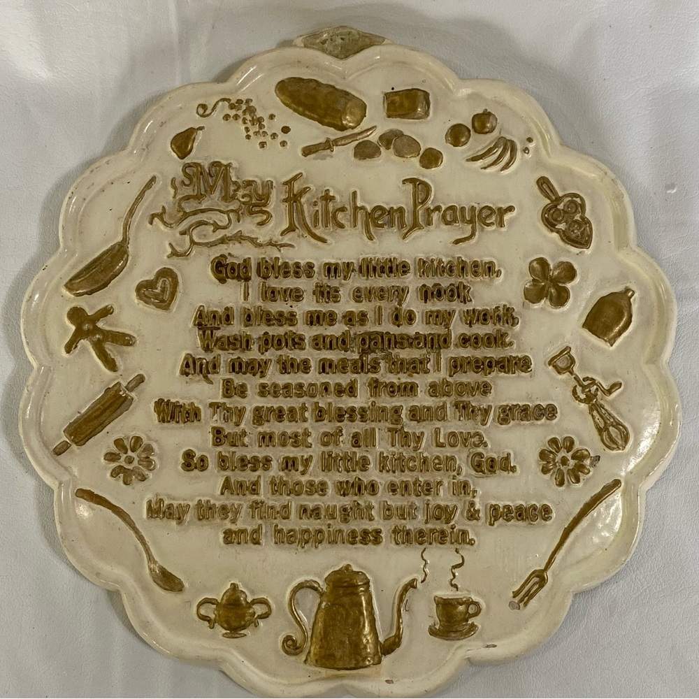 Vintage Chalkware FavorWare My Kitchen Prayer